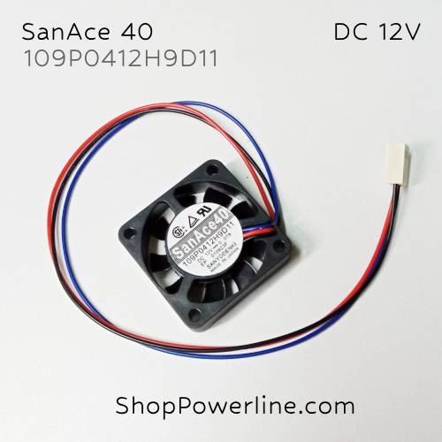 พัดลม Fan SanAce40 (109P0412H9D11) DC12V 40x40x10mm 0.07A (3wire White B2 Plug)