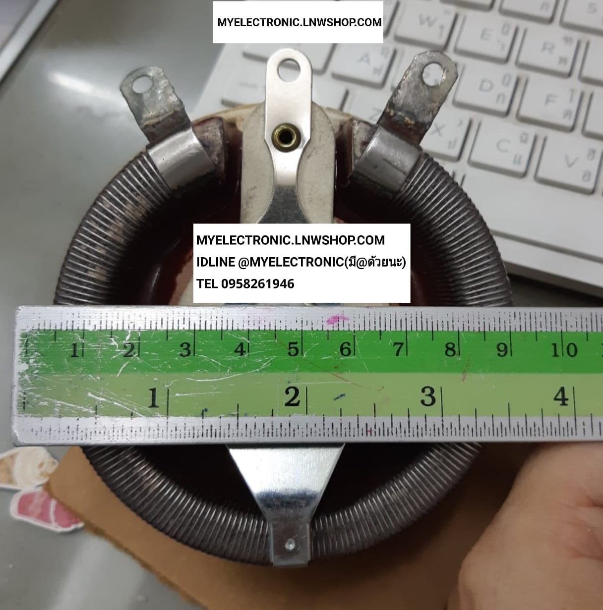 ขาย เลโอสตั๊ด100โอห์ม150W ขนาด เส้นผ่านศูนย์กลาง อ้วน 9ซม ตัวหนา3.5 ซม อ้วน9CM. ตัวหนา3.5CM. ยี่ห้อ OHMIE 100 OHM 150W 100ohm150w REOSTAT ตัวสีน้ำตาล ราคา ตัวละ . . . . หน่วย บาท