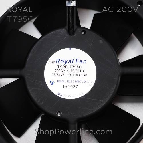 พัดลม Fan ROYAL (T795C) AC200V 172x150x38mm 36/31W (2wire)