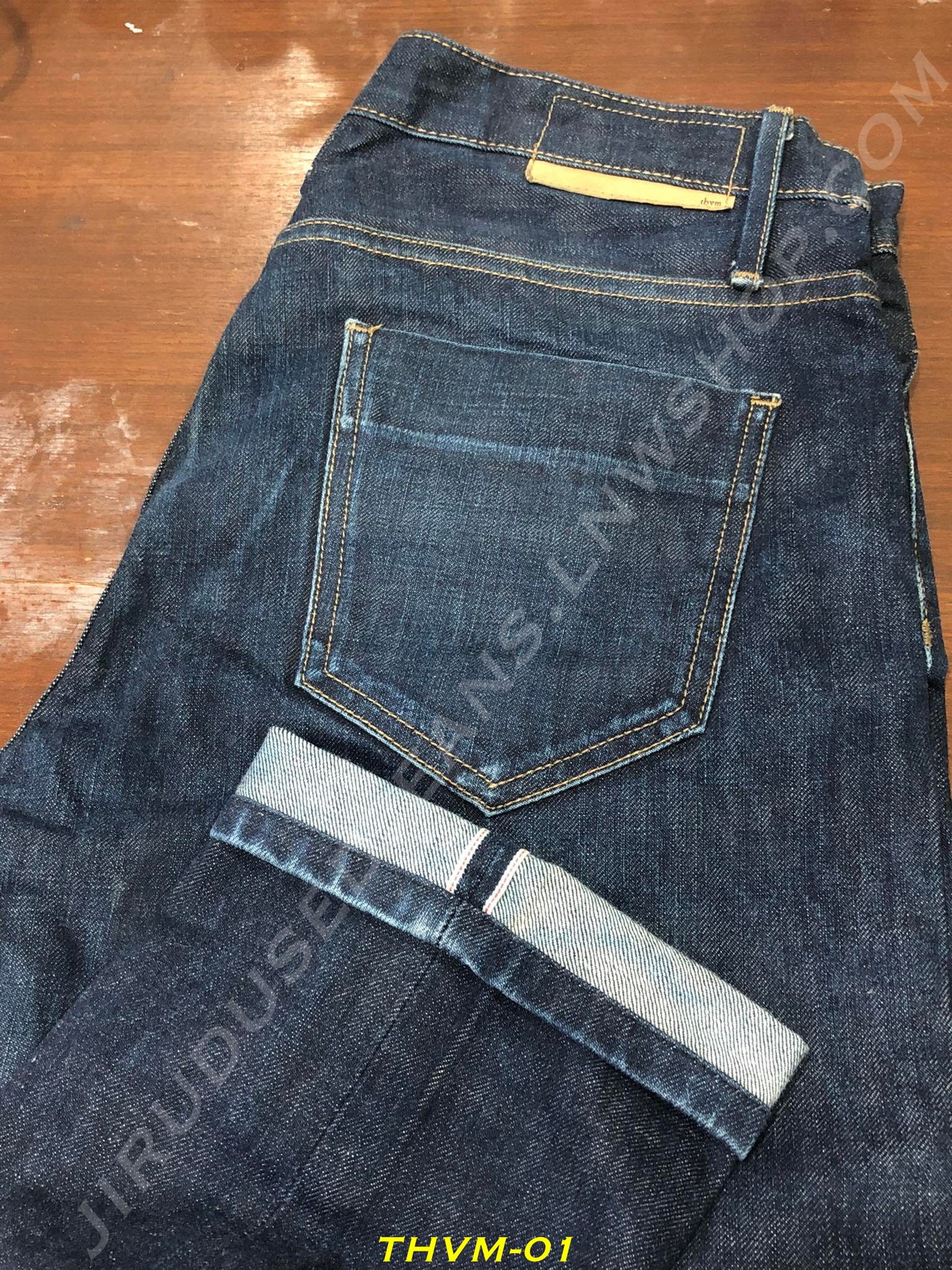 1. THVM Jeans - กระบอกเล็ก ริมแดง ผ้าดิบ เอว 32 ยาว 29 Made in USA