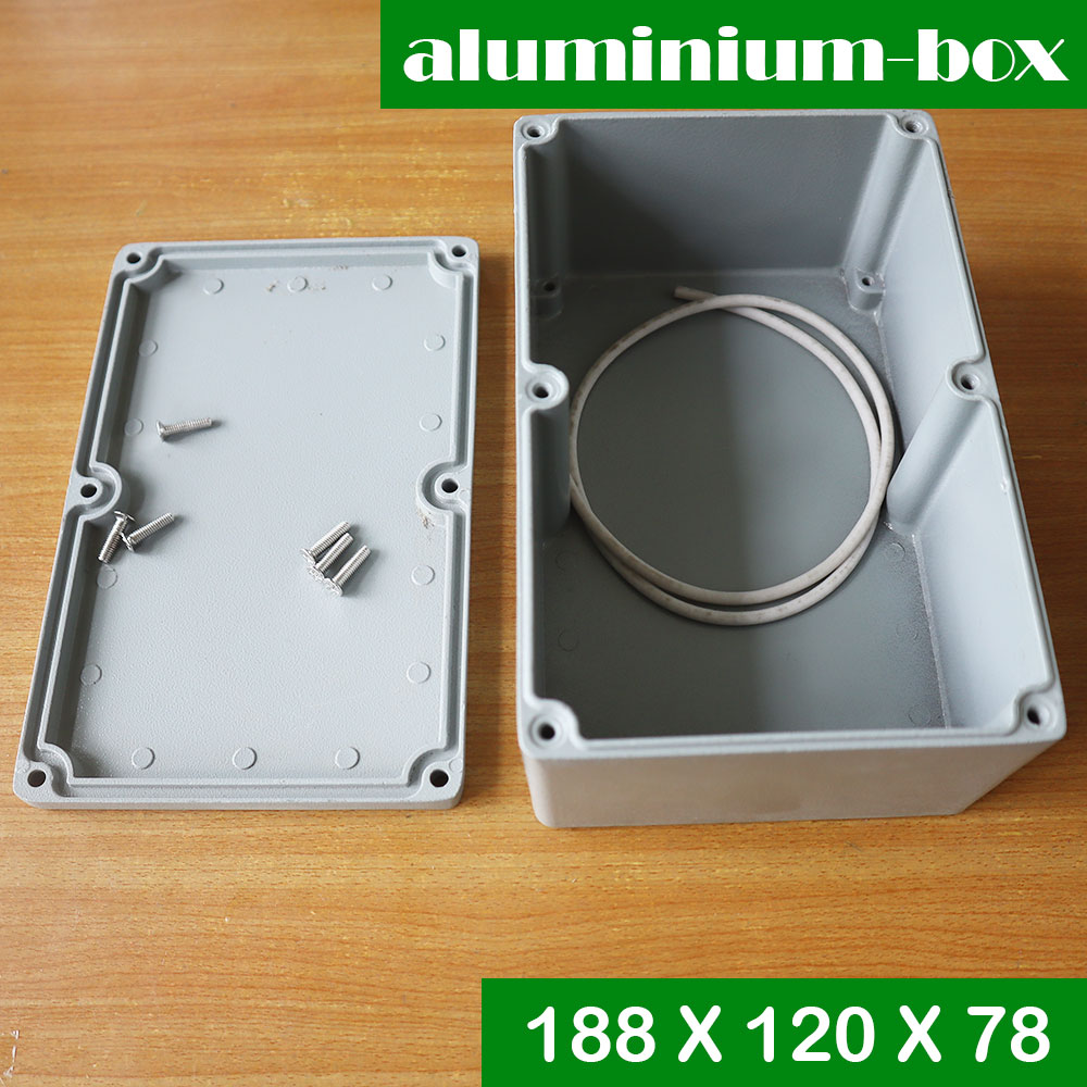 กล่องอลูมิเนียมกันน้ำ IP66 สีเทา ขนาด 188 X 120 X 78 มม.