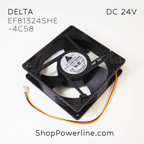 พัดลม Fan DELTA (EFB1324SHE -4C58) DC24V 127x127x38mm 1.38A (3wire White B2 Plug)