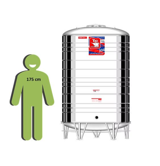แท้งค์น้ำสแตนเลส ตราท็อปช้าง รุ่น TY 3000 ขนาด 3000 ลิตร (มอก.)