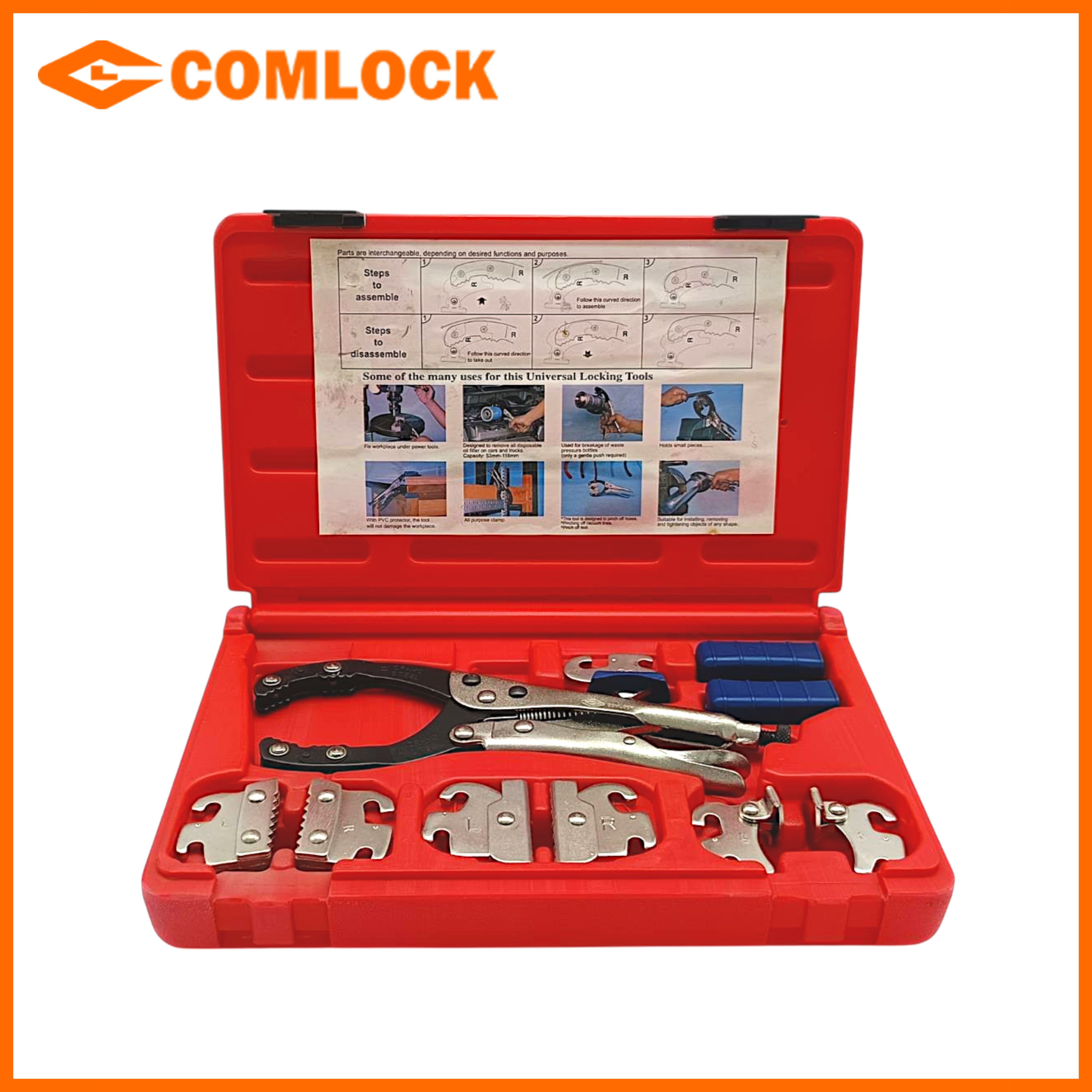 คีมล็อค คีมล็อคอเนกประสงค์ คีมล็อคปากโค้ง เปลี่ยนได้หลายแบบ COMLOCK NO.CL-307UL