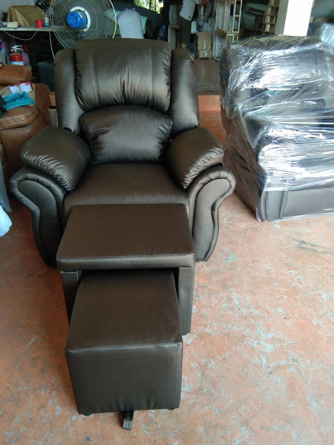 เก้าอี้นวดเท้ารุ่นแขนกาง ชุด 3 ชิ้น 💥PU silk สี 3121 💥 ราคายังไม่รวมค่าส่ง