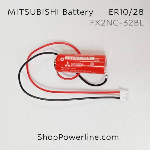 แบตเตอรี่ Battery Mitsubishi (ER10/28, FX2NC-32BL) 3.6V (White Plug)