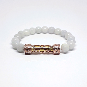 Braselets Jade คั่น Silver 92.5% @ M 5.5 cm. White Color 1 SKU-BRA801