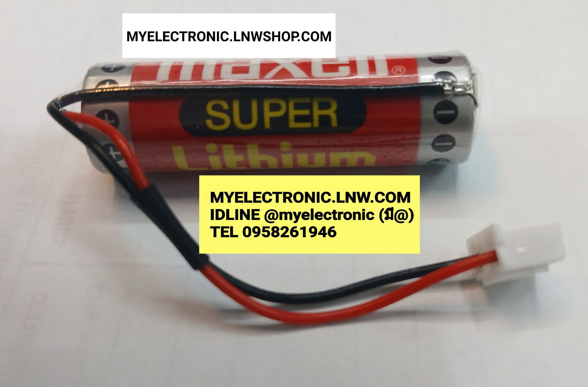 ขาย แบตเตอรี่3.6V1800mA แบตเตอรี่ER6Cมีสายไฟ ตอนเน็คเตอร์สีขาว แบตเตอรี่รุ่นER6C ยี่ห้อMAXELL BATTERY LITHIUM ER6C MAXELL ราคา ตัวละ . . . . หน่วย บาท