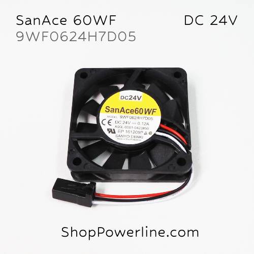 พัดลม Fan SanAce60WF (9WF0624H7D05, A90L-0001-0423#50) DC24V 60x60x15mm 0.12A (3wire CNC Plug)