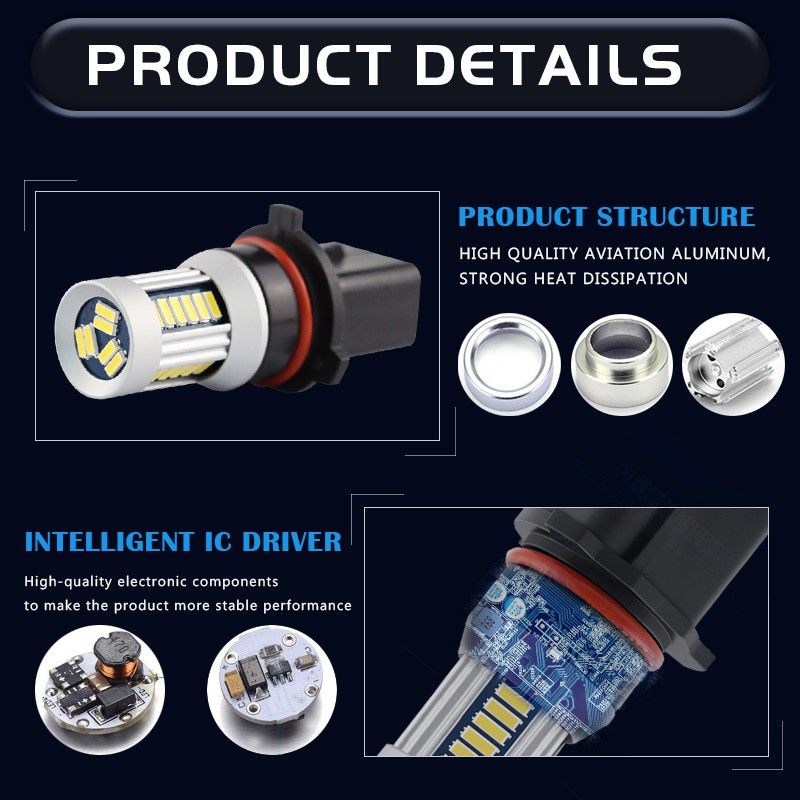 หลอดไฟตัดหมอก LED ขั้ว P13W PSX26W ไฟตัดหมอกรถตู้ แสงสีขาว 800LM 10W 12V