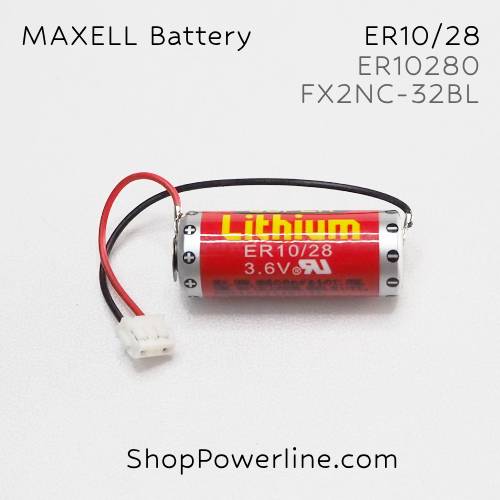 แบตเตอรี่ Battery Maxell (ER10/28, FX2NC-32BL) 3.6V (White Plug)