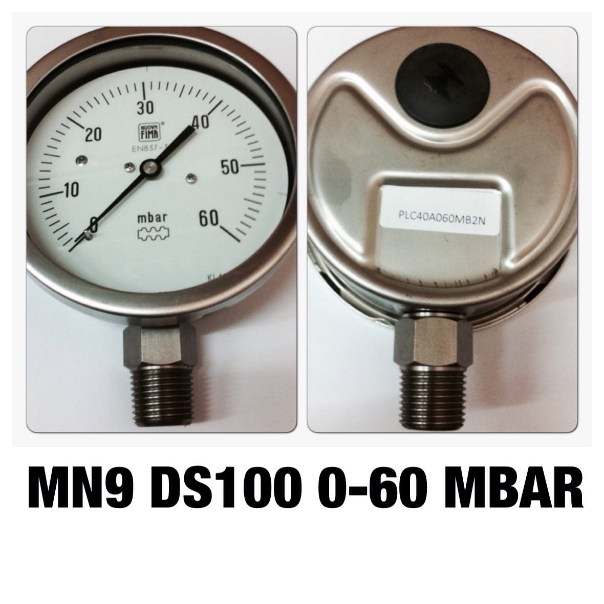 4 นิ้ว ออกล่าง 1/2" 0-60 MBAR "NUOVA FIMA"