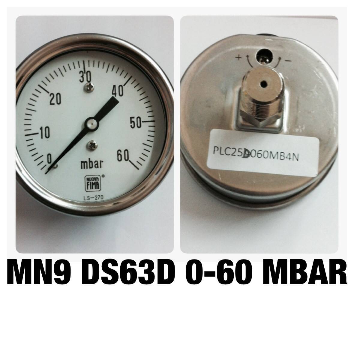 2.5 นิ้ว ออกหลัง 1/4" 0-600 MBAR "NUOVA FIMA"
