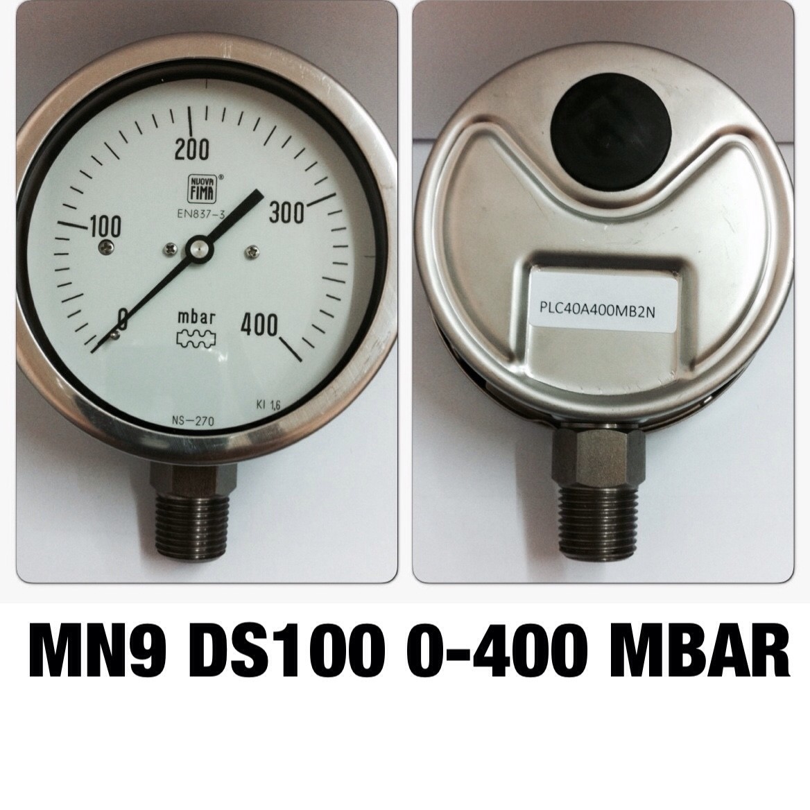 4 นิ้ว ออกล่าง 1/2" 0-400 MBAR "NUOVA FIMA"