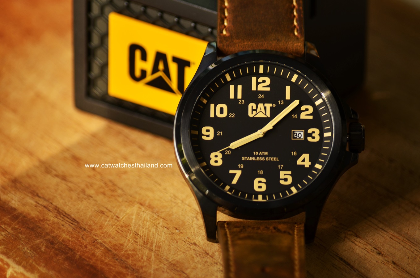 CAT WATCHES OPERATOR BROWN LEATHER รุ่น PU.161.35.114