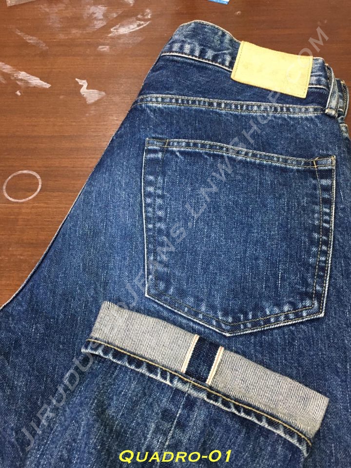 1. Quadro Jeans - รุ่น 20-027C ผ้าฟอกญี่ปุ่น ริมแดง เอว 29 ยาว 31 Made in Japan