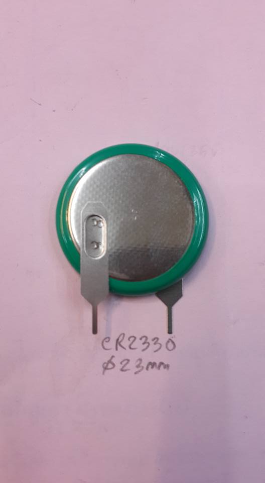 CR2330TAP2ขาถ่าน3Vbatteryแบตเตอรี่ทรงกลมเหมือนเหรียญขอบสีเขียว