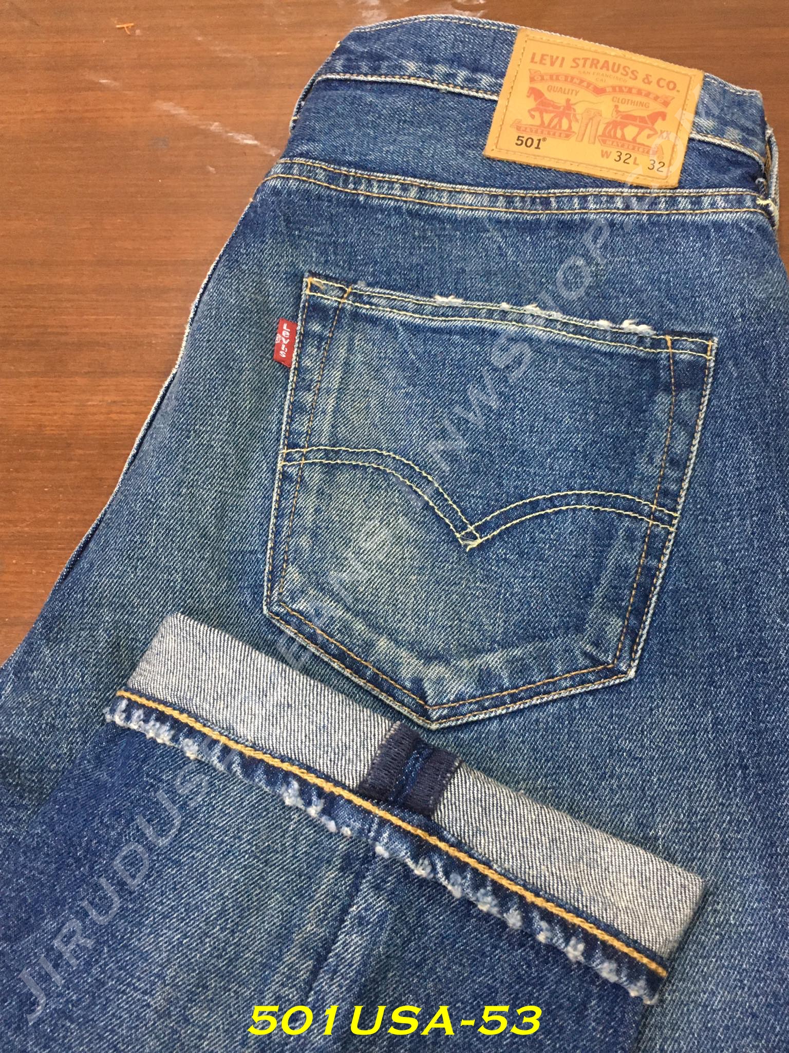 53. Levi’s 501 Made in USA - White Oak ผ้าฟอก เอว 33 ยาว 32