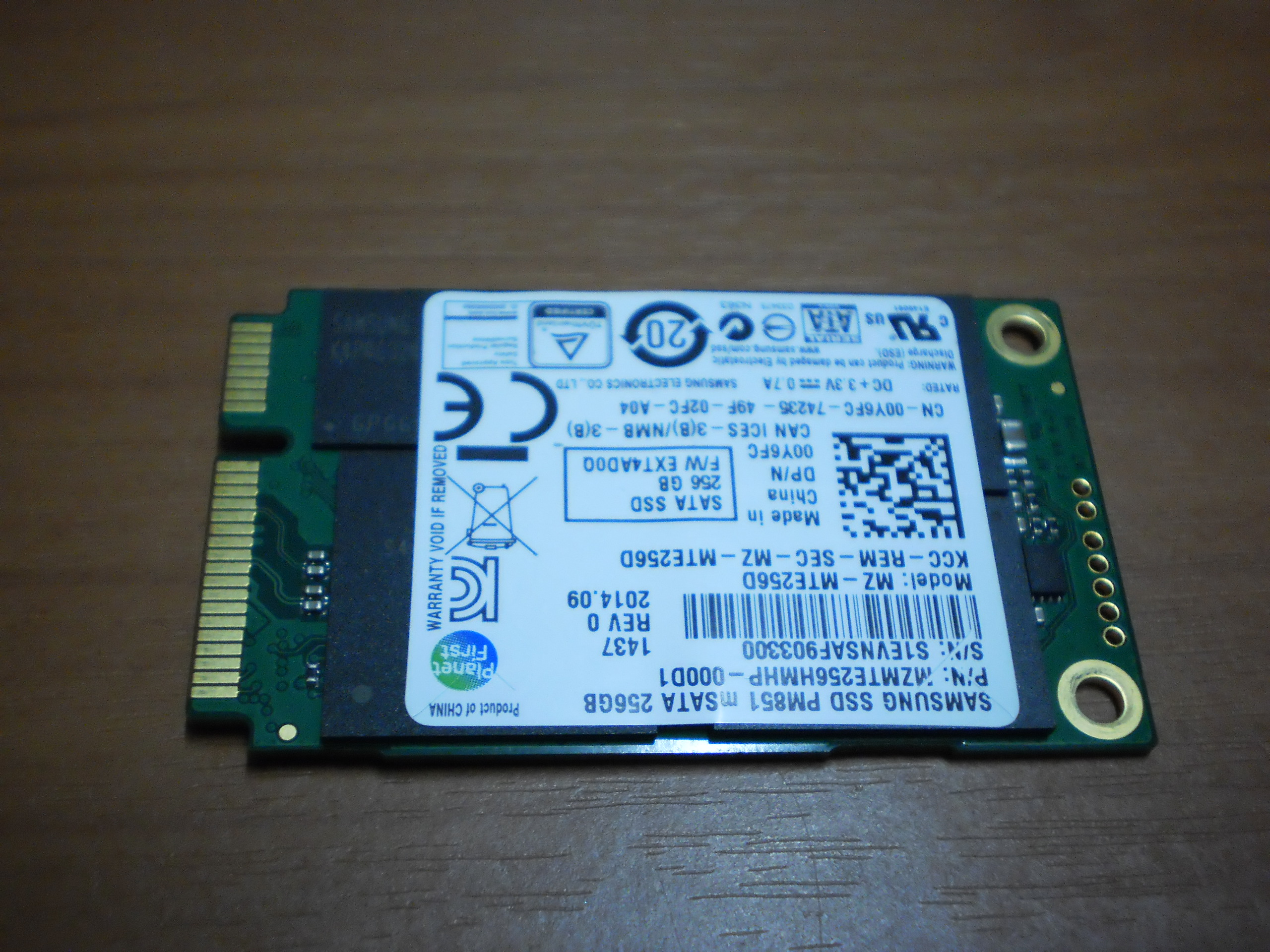 pm851 mSATA 256GB Samsung