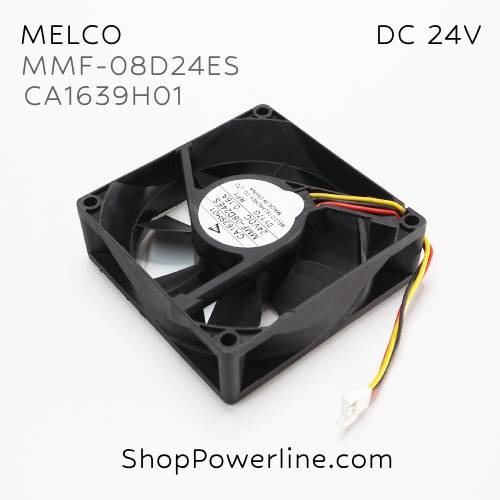 พัดลม Fan MELCO (MMF-08D24ES RP1, CA1639H01) DC24V 80x80x25mm 0.13A (3wire White C3 Plug)