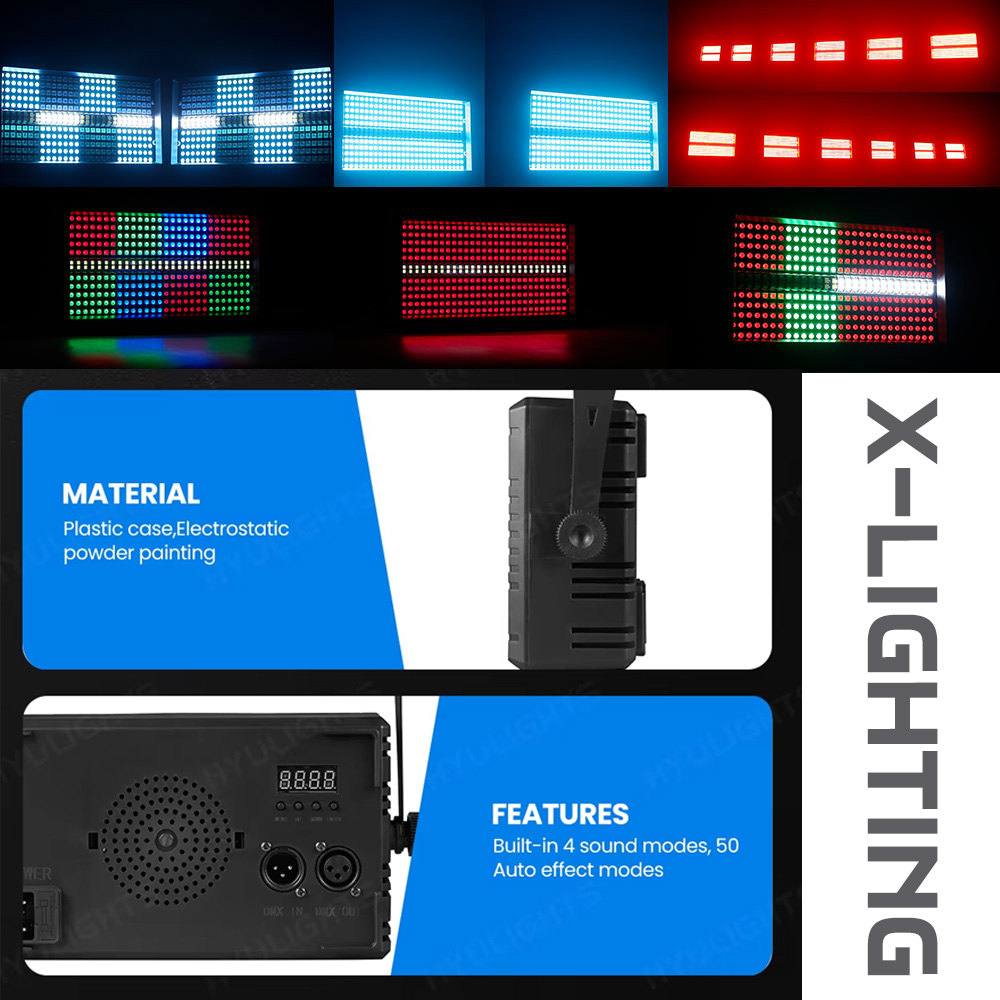 ไฟสโตรบ LED 3-in-1 รุ่น Pro56 RGBW รองรับ DMX512 สำหรับเวทีและงานปาร์ตี้