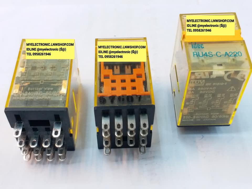 รีเลย์220V14ขารุ่นRU4S-C-A220รีเลย์คอยล์220Vสีเหลืองยี่ห้อIDEC 3A250Vรีเลย์คอยล์220VACรีเลย์เครื่องจักรอุตสาหกรรมราคาตัวละบาทสนใจสินค้ารายการนี้ติดต่อIDLINE @myelectronic (มี@)