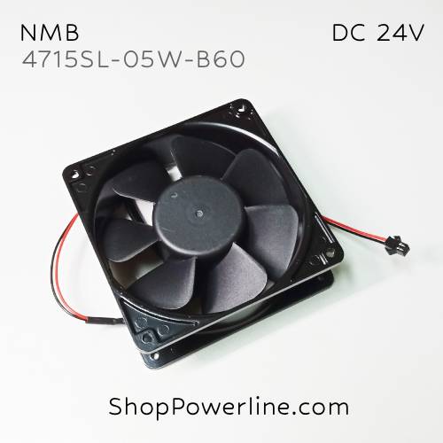 พัดลม Fan NMB-MAT (4715SL-05W-B60) DC24V 120x120x38mm 1.2A (2wire Black Plug)