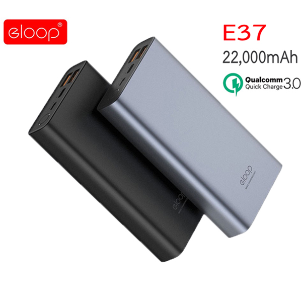 พาวเวอร์แบงค์ แบตสำรองอีลูป Eloop E37 22,000mAh รองรับQC3.0 ของแท้100%