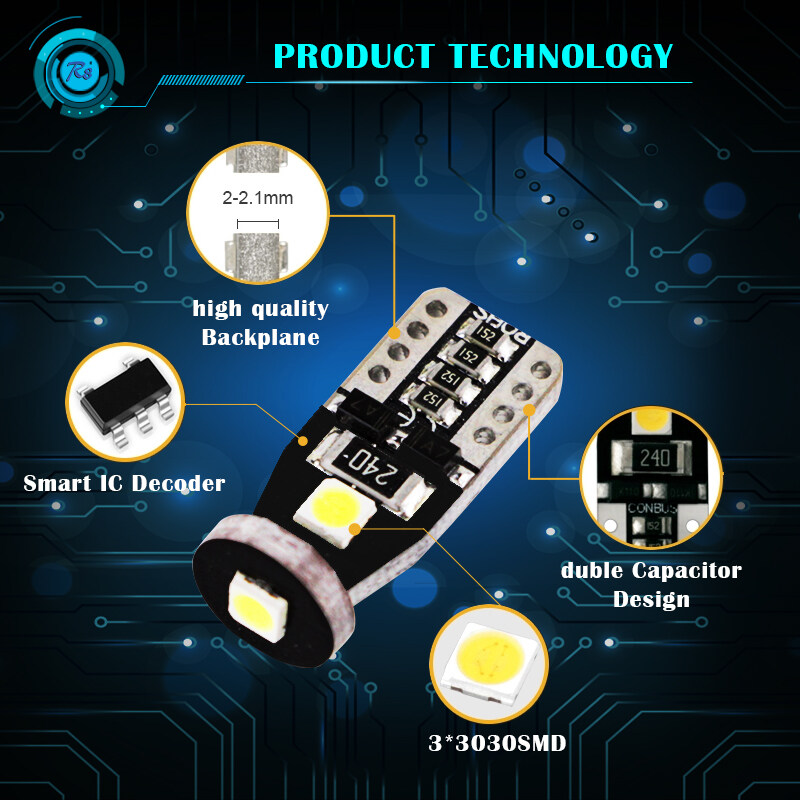 หลอดไฟหรี่ T10 LED LAMP 6000K 3SMD 16SMD 1.5W แสงสีขาว CANBUS