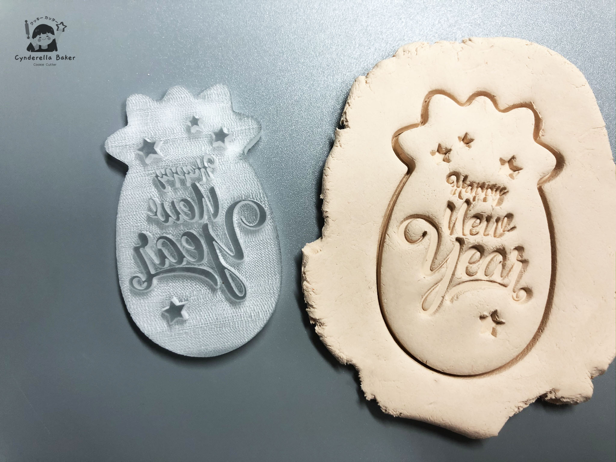 พิมพ์ Stamp(อะคริลิค) ลาย Happy New Year (เลือกแบบด้านใน)