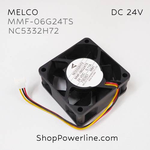 พัดลม Fan MELCO (MMF-06G24TS MM1, NC5332H72) DC24V 60x60x25mm 0.11A (3wire White C3 Plug)