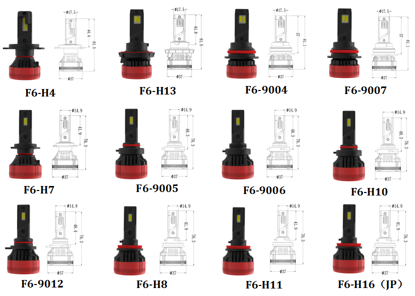 หลอดไฟรถยนต์รุ่น F6 CANBUS LED headlight (รับประกัน 12 เดือน) H4 H7 H11 6000K 22000LM 55W CANBUS แท้ กล่องไม่ตัด bt50 ฟอร์ดt6