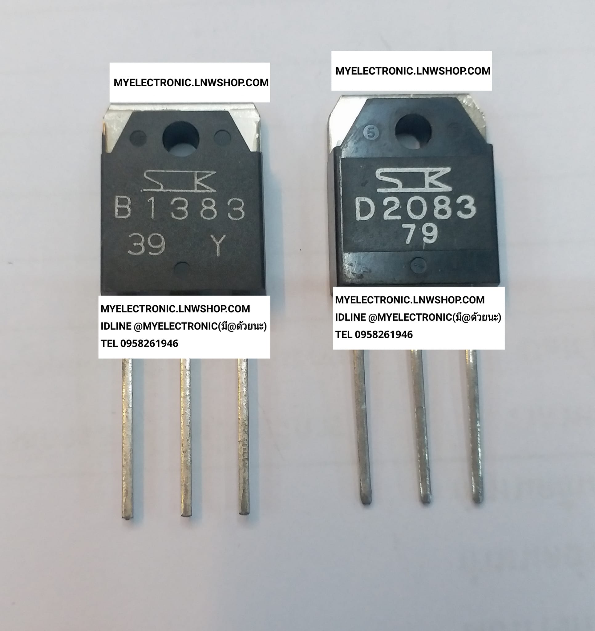 ขาย 2SB1383 , 2SD2083 , B1383 , D2083 ทรานซิสเตอร์ TRANSISTOR ยี่ห้อ SENKEN ตัวถัง TO-247 ราคา คู่ละ . . . . หน่วย บาท