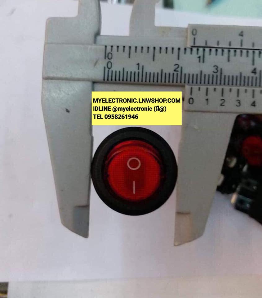 สวิทช์ไฟ220Vกลมแดง4ขาขนาดตัวบ่านอก24มม.กลมใน22มม.ตัวกว้าง13ยาว18มม.สวิทช์ไฟกลมแดงตัวละ