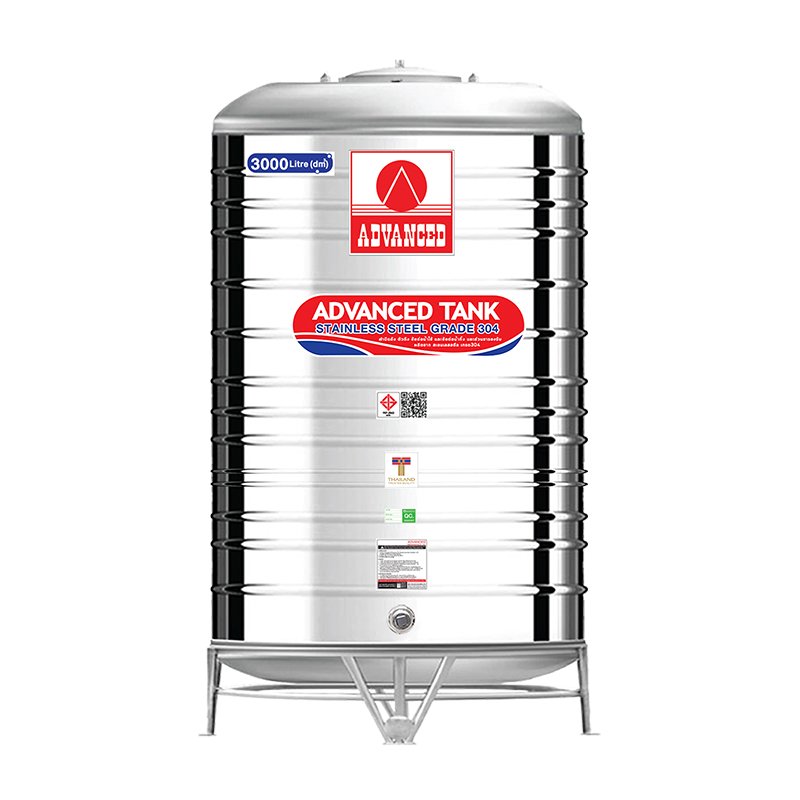 แท้งค์น้ำสแตนเลส แอ็ดวานซ์ ADVANCED รุ่นพื้นนูน AV3000 ขนาด 3000 ลิตร (มอก.)