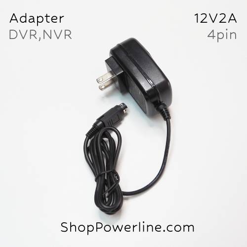 อะแดปเตอร์ Adapter DVR,NVR 12V 2A (4Pin)(Dual Pin Top+, Buttom-) SM/PS