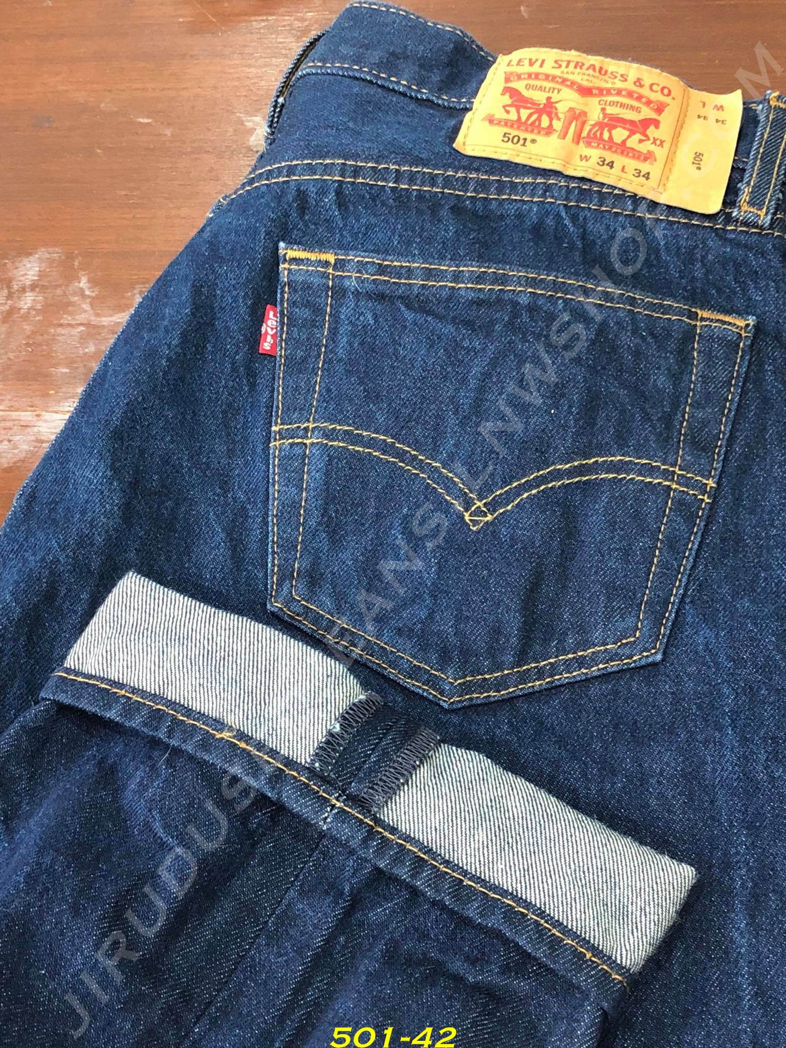 42. Levi’s 501 - Shrink to Fit ผ้าดิบ เอว 33 ยาว 32 Made in Egypt