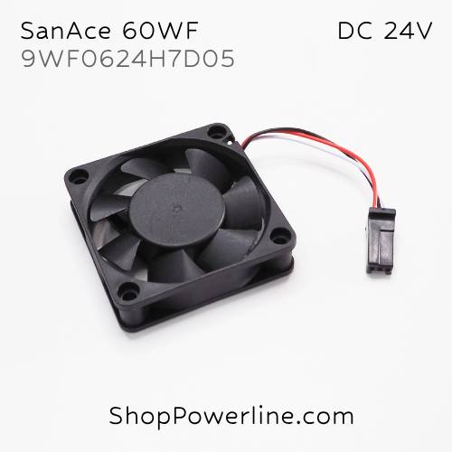 พัดลม Fan SanAce60WF (9WF0624H7D05, A90L-0001-0423#50) DC24V 60x60x15mm 0.12A (3wire Fanuc Plug)
