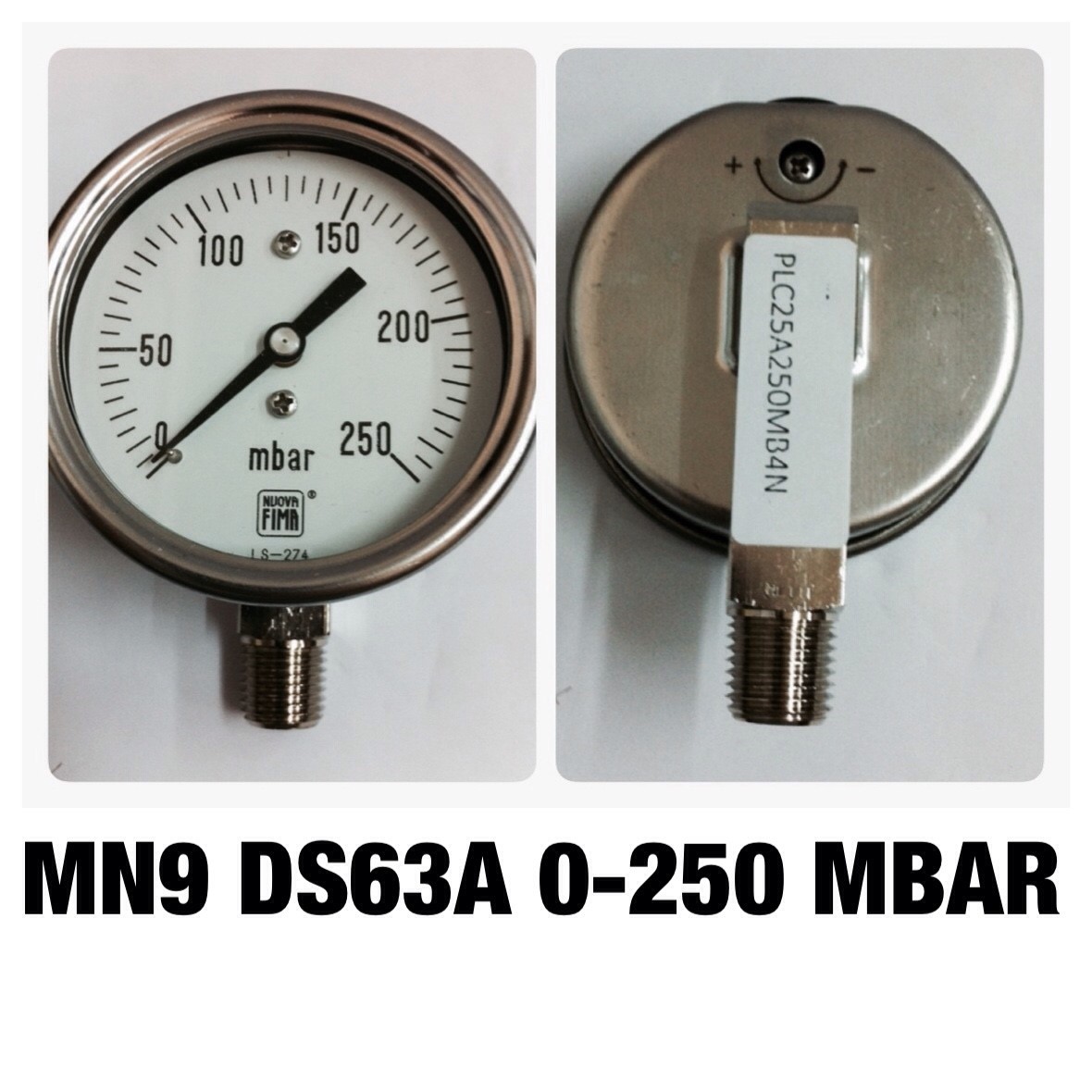 2.5 นิ้ว ออกล่าง 1/4" 0-250 MBAR "NUOVA FIMA"