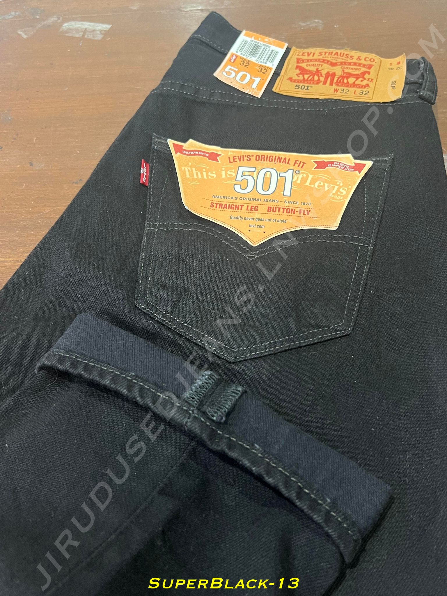 13. ใหม่ - Levi’s 501 Super Black เอว 32 ยาว 32 Made in Haiti ปี 2014
