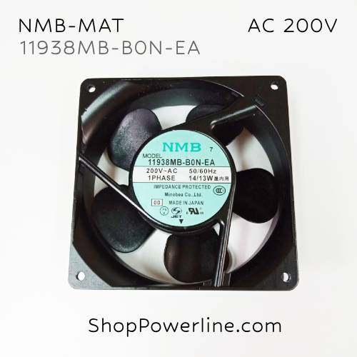 พัดลม Fan NMB-MAT (11938MB-B0N-EA) AC200V 119x119x38mm 14/13W (2pin)