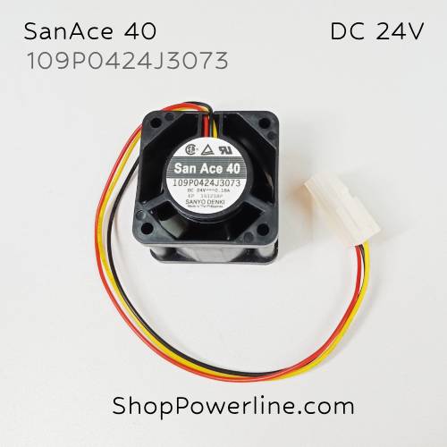 พัดลม Fan SanAce40 (109P0424J3073) DC24V 40x40x28mm 0.18A (3wire White Plug)