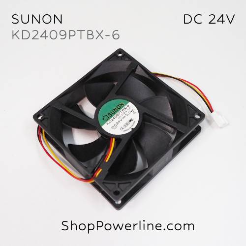 พัดลม Fan SUNON (KD2409PTBX-6) DC24V 90x90x25mm 5W (3wire White B2 Plug)