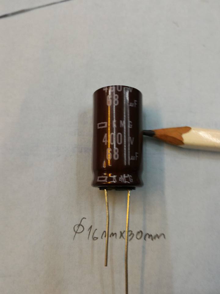 C68UF400VDC105cเส้นผ่านศูนย์กลางอ้วน1ุ6มมสูง30มม(16x30mm)