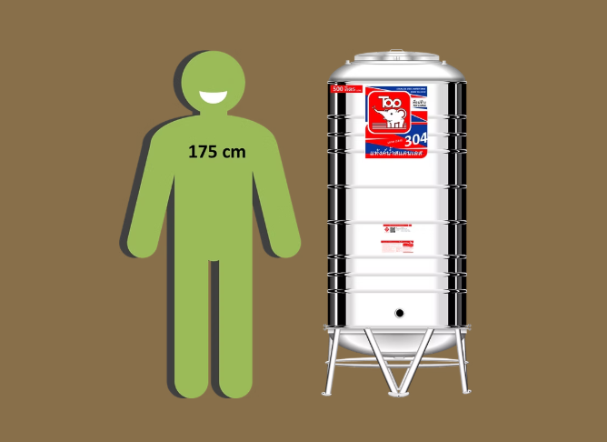 แท้งค์น้ำสแตนเลส ตราท็อปช้าง รุ่น TY 500 ขนาด 500 ลิตร (มอก.)