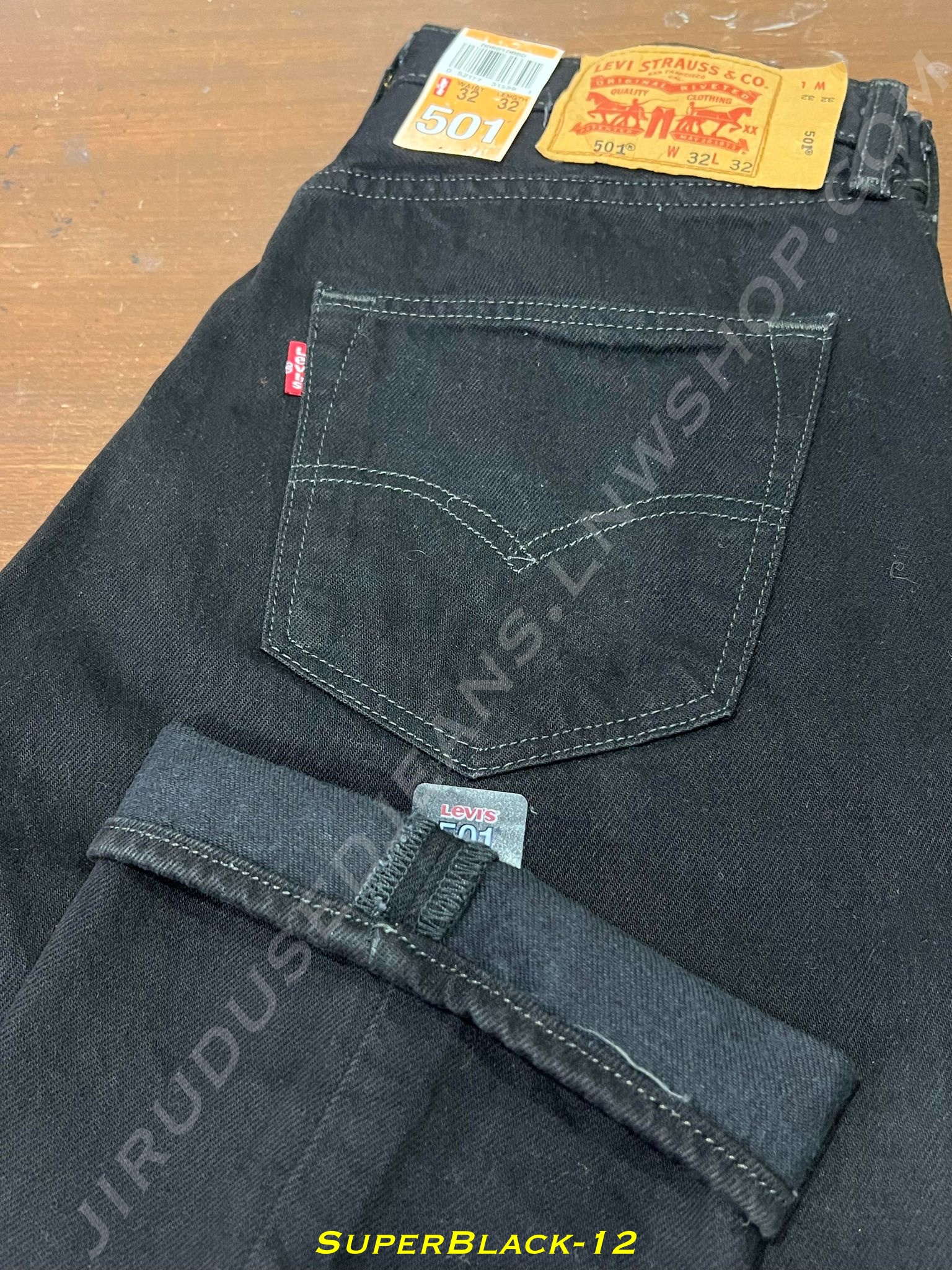 12. ใหม่ - Levi’s 501 Super Black เอว 32 ยาว 32 Made in Haiti ปี 2014