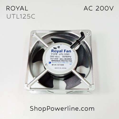 พัดลม Fan ROYAL (UTL125C) AC200V 120x120x38mm 15/14W (2pin)