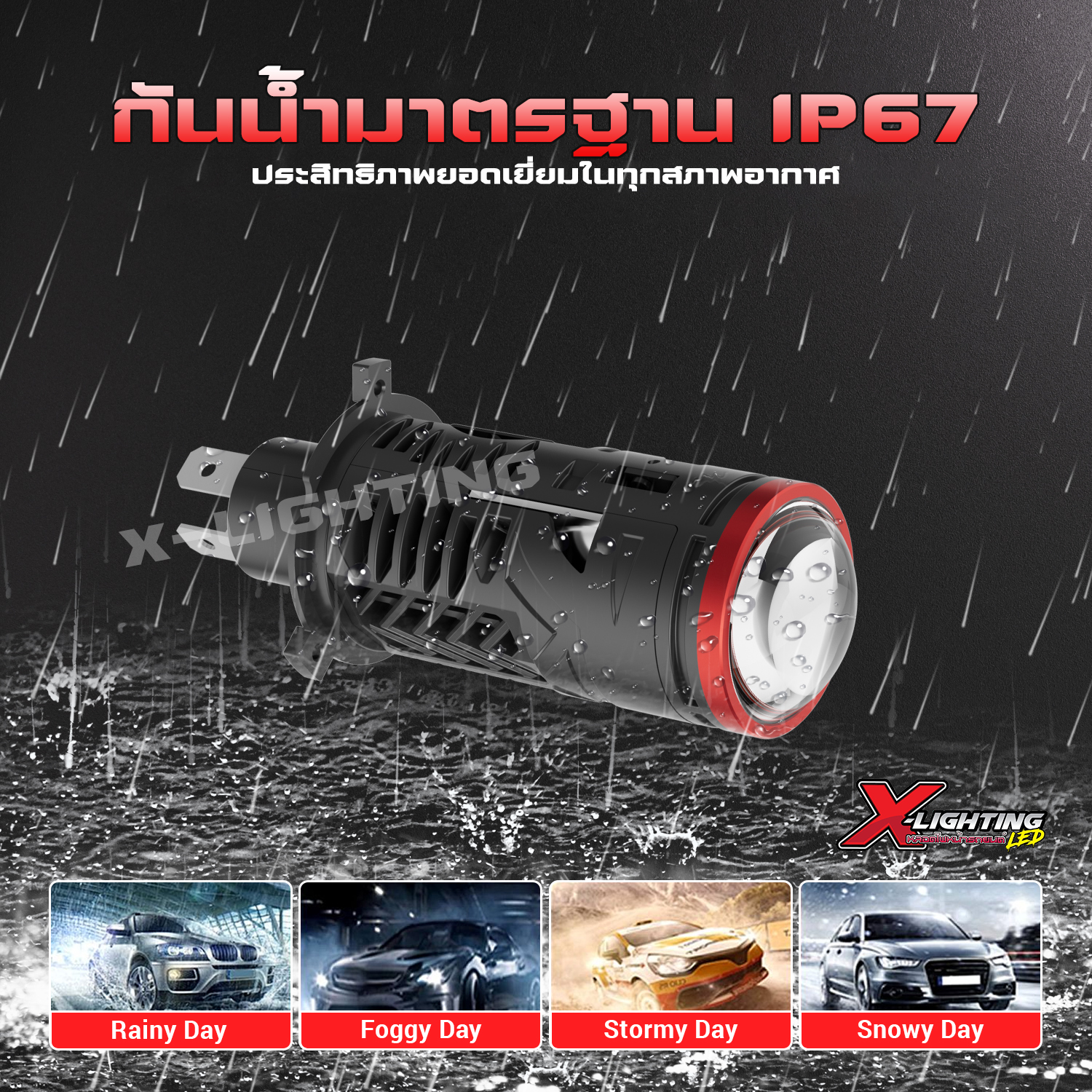 X-Lighting M2 PRO | Mini H4 Bi-LED Projector Lens 30000LM | ของแท้ รับประกัน 1 ปี | RHD ขับขวา