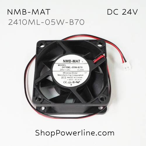 พัดลม Fan NMB-MAT (2410ML-05W-B70) DC24V 60x60x25mm 0.25A (2wire White A1 Plug)
