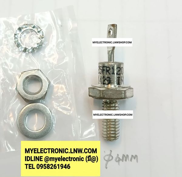 ขาย 25FR120 ไดโอด เหล็กขันน็อต 25A1200V ขั้วคาโธดอยู่ด้านบน ขั้วอาโนดอยู่ด้านเกลียว DIODE ยี่ห้อ VISHAY ของแท้ ราคา ตัวละ . . . . หน่วย บาท
